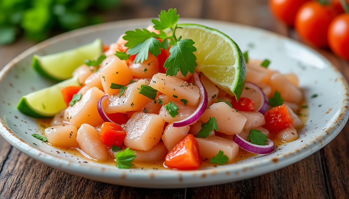 Ceviche de maquereau, citron et herbes / Galettes de courgette à la feta / Granité pastèque-citron vert découvrez un menu estival et frais : ceviche de maquereau au citron et herbes aromatiques, délicieuses galettes de courgette à la feta, et granité rafraîchissant pastèque-citron vert. idéal pour un repas léger et savoureux !