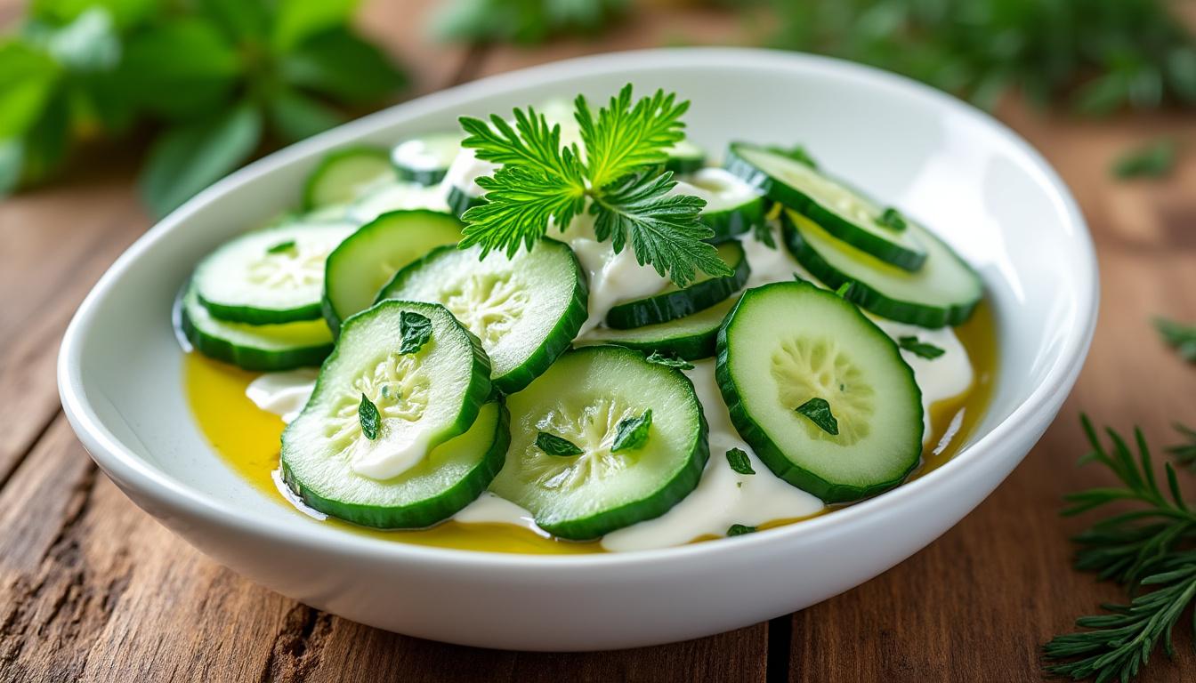 découvrez une entrée fraîche de concombre au yaourt et aneth, suivie de maquereaux grillés accompagnés de fenouil et orange, puis terminez sur une touche sucrée avec des nectarines poêlées au beurre salé. un menu complet et gourmand !