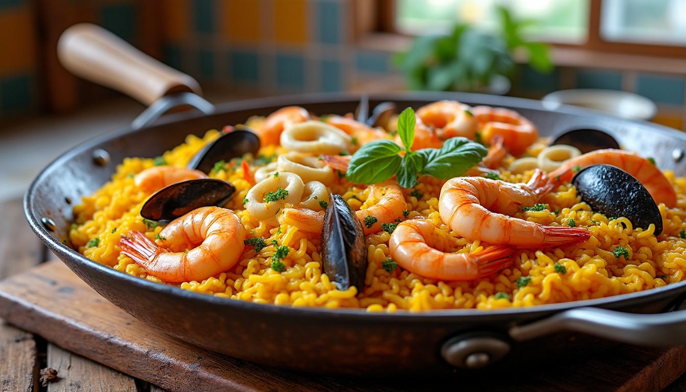 Gaspacho de concombre et yaourt / Riz safrané aux fruits de mer / Tarte rustique aux nectarines découvrez un menu estival : gaspacho rafraîchissant au concombre et yaourt, riz safrané savoureux aux fruits de mer, suivi d'une tarte rustique aux nectarines pour une touche sucrée.