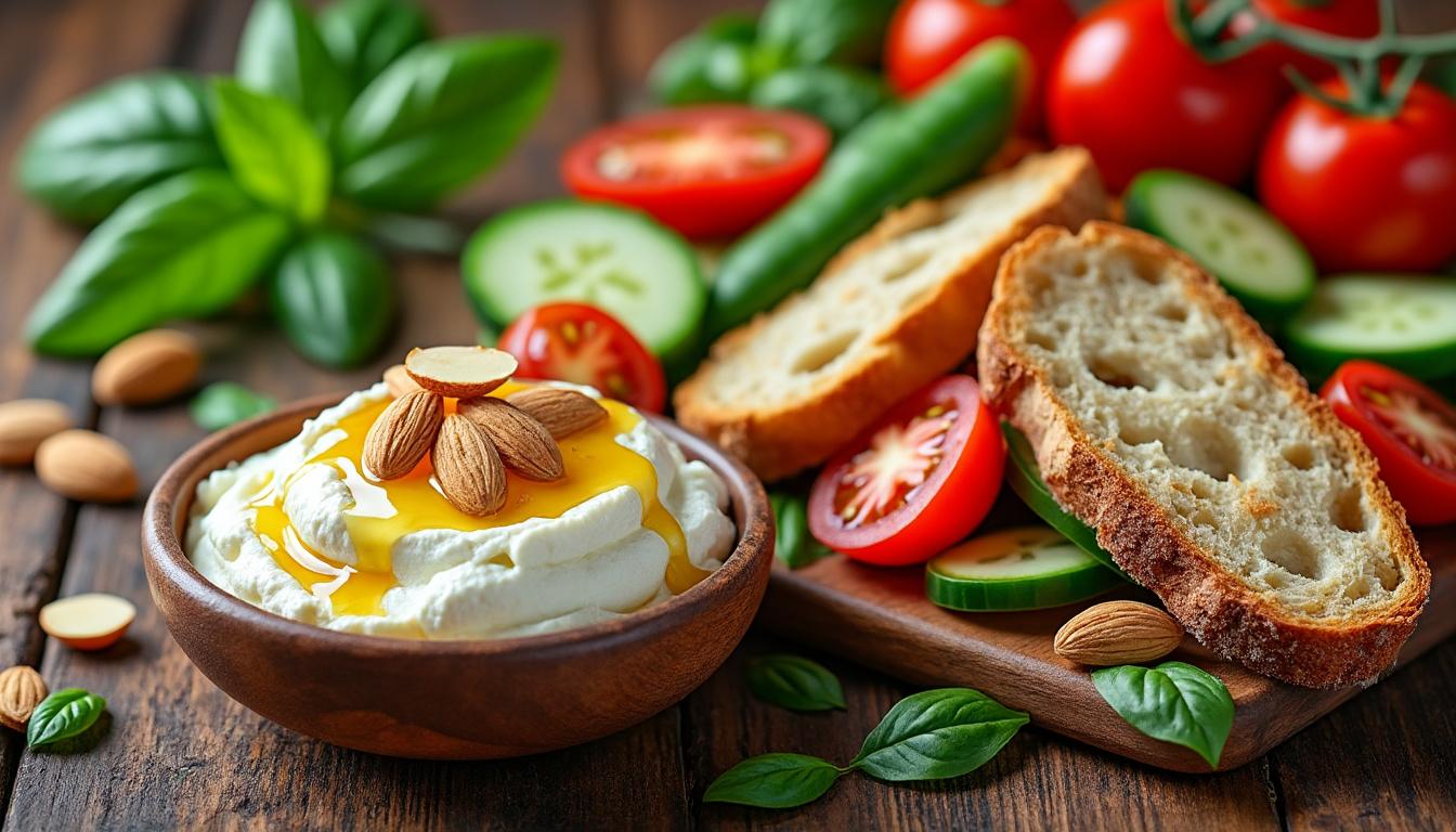 Panzanella toscane / Thon grillé aux herbes et salade tiède / Fromage blanc, miel et amandes découvrez un menu gourmand avec une panzanella toscane savoureuse, un thon grillé aux herbes servi sur une salade tiède, suivi d’un fromage blanc onctueux au miel et aux amandes. une expérience culinaire authentique et raffinée.