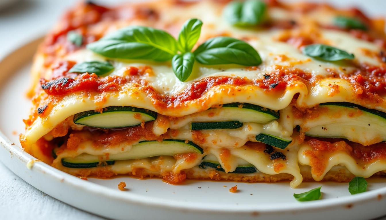 Pêches blanches, roquette et amandes / Lasagnette courgette-ricotta / Compote d’abricots et amandes savourez un menu d'été avec des pêches blanches, roquette et amandes, suivi d'une lasagnette courgette-ricotta, et terminez par une délicieuse compote d'abricots aux amandes. fraîcheur et gourmandise au rendez-vous !