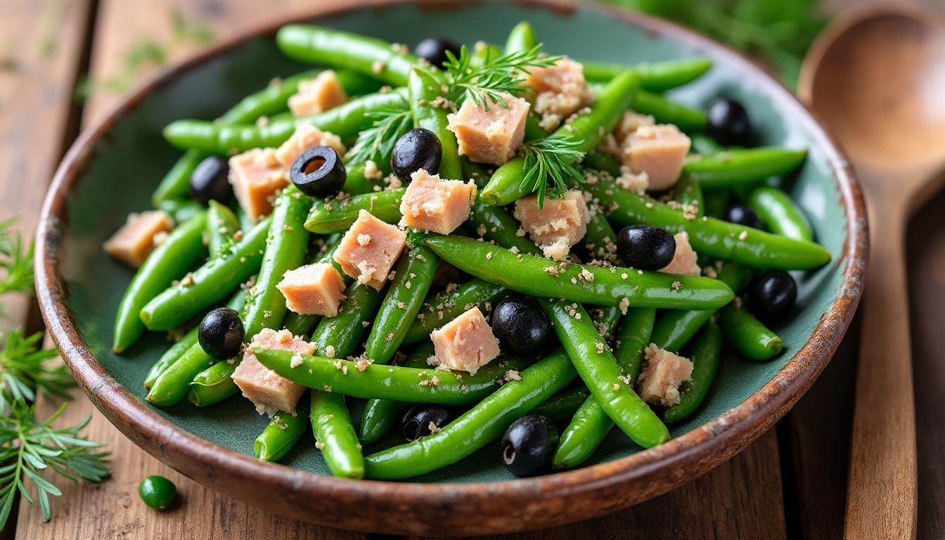 découvrez une entrée estivale raffinée : rillettes de sardine au citron vert, salade tiède de haricots verts et thon, accompagnées d'une soupe glacée de pastèque pour une explosion de fraîcheur et de saveurs.