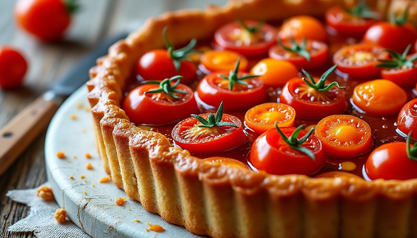 Salade de courgettes, citron confit et herbes / Tarte tatin de tomates cerises / Gâteau renversé aux abricots découvrez un menu estival frais et gourmand : salade de courgettes au citron confit et herbes, savoureuse tarte tatin de tomates cerises, et délicieux gâteau renversé aux abricots. des recettes originales pour régaler vos convives !