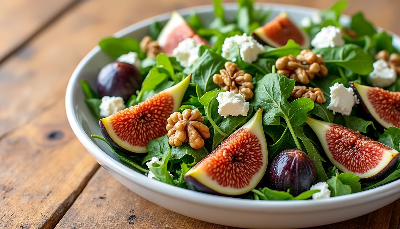 Salade de roquette, figues et chèvre / Farfalles au citron et roquette / Semifreddo aux fruits rouges découvrez un menu estival aux saveurs délicates : entrée fraîche de roquette, figues et chèvre, farfalles au citron et roquette en plat principal, et un semifreddo onctueux aux fruits rouges pour le dessert. idéal pour surprendre vos convives avec originalité et gourmandise !