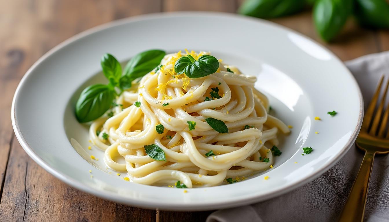 découvrez un menu estival rafraîchissant : soupe froide de courgette à la menthe, pâtes à la ricotta relevées de citron et basilic, et une soupe glacée aux fruits rouges pour finir sur une note gourmande.