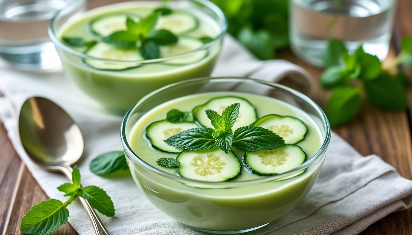 découvrez des recettes estivales et rafraîchissantes : soupe froide de courgette à la menthe, pâtes crémeuses à la ricotta, citron et basilic, et soupe glacée de fruits rouges. idéal pour un menu léger et savoureux !
