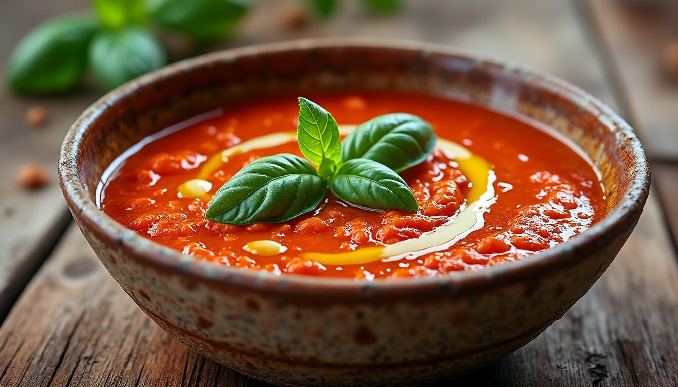 découvrez un menu estival composé d'une soupe froide de poivrons rôtis, d'un poisson en papillote accompagné de fenouil et citron, suivi d'une délicieuse tarte amandine aux abricots. fraîcheur, saveurs et gourmandise au rendez-vous !