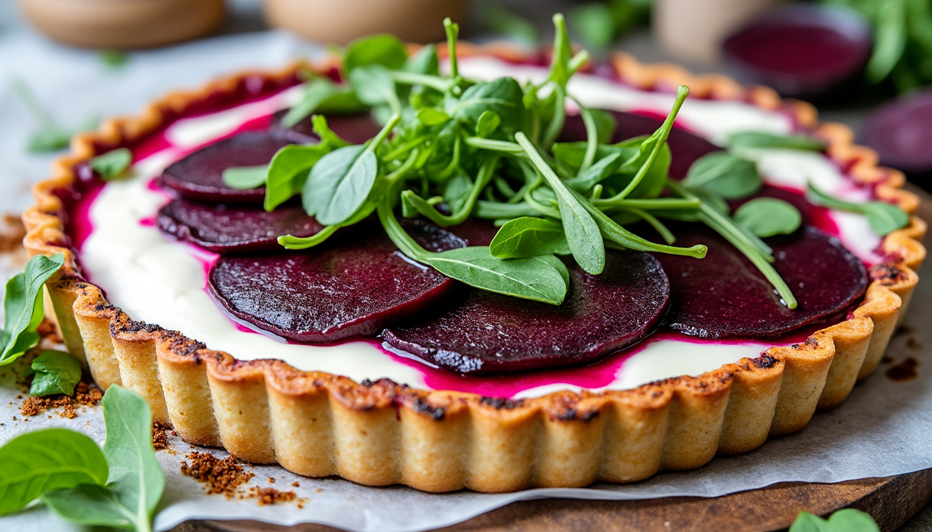 Betteraves rôties et chèvre au yaourt / Daube braisé à la sauge, épeautre / Tarte aux poires savourez un menu raffiné : betteraves rôties au chèvre et yaourt, daube braisée à la sauge avec épeautre, puis une tarte aux poires gourmande. une expérience culinaire pleine de saveurs authentiques.