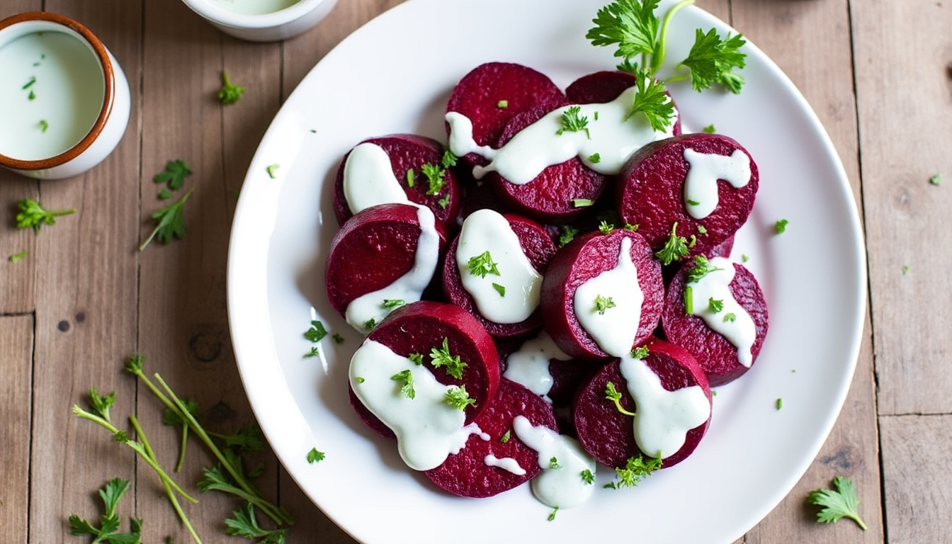 Betteraves rôties et chèvre au yaourt / Quiche braisé aux oignons caramélisés, épeautre / Tarte aux noix au sirop découvrez un menu savoureux avec des betteraves rôties accompagnées de chèvre au yaourt, une quiche braisée aux oignons caramélisés et à l’épeautre, puis terminez sur une note sucrée avec une délicieuse tarte aux noix nappée de sirop. des plats gourmands, authentiques et de saison !