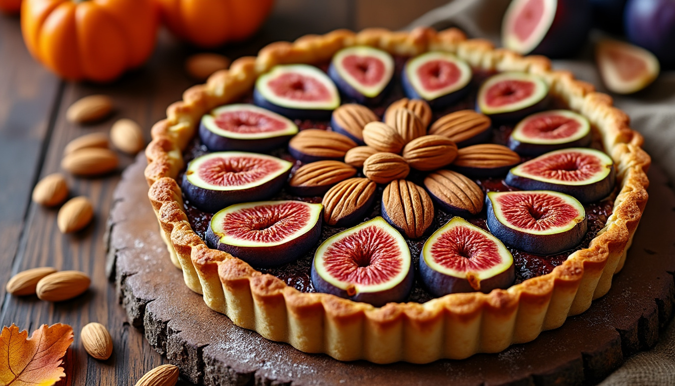 découvrez un menu savoureux avec une entrée de céleri rémoulade au parmesan, un rôti de porc poêlé au thym accompagné d'épeautre, et terminez sur une note sucrée avec une délicieuse tarte à la figue et aux amandes.