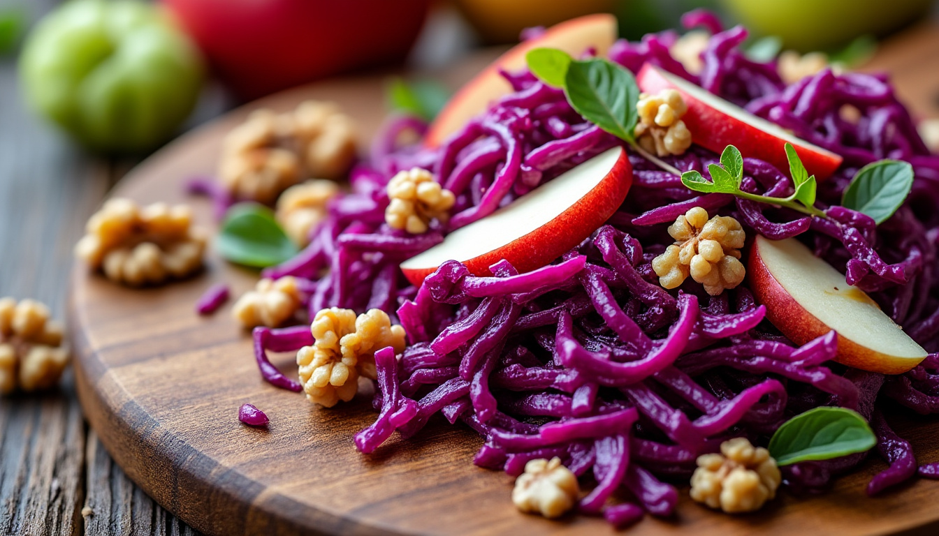 Salade de chou rouge et pommes à l'huile d'olive / Canard poêlé aux cèpes, épeautre / Crêpes aux pommes au sirop découvrez un menu savoureux : salade croquante de chou rouge et pommes à l'huile d'olive, canard poêlé aux cèpes accompagné d’épeautre, suivi de délicieuses crêpes aux pommes nappées de sirop. un repas raffiné aux saveurs de saison !