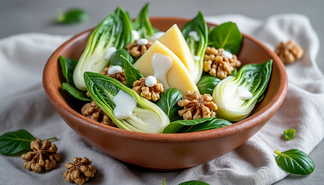 Salade d’endives, noix et comté au yaourt / Rôti de porc braisé aux oignons caramélisés, purée de pomme de terre / Poires pochées au vin à la menthe savourez un menu gourmand composé d'une salade d’endives aux noix et comté sauce yaourt, suivi d’un rôti de porc braisé aux oignons caramélisés accompagné de purée de pommes de terre, et terminez en douceur avec des poires pochées au vin à la menthe.