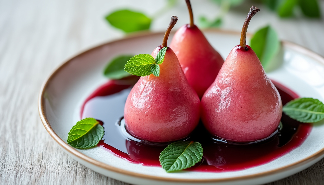Salade d’endives, noix et comté au yaourt / Rôti de porc braisé aux oignons caramélisés, purée de pomme de terre / Poires pochées au vin à la menthe découvrez un menu raffiné : salade d’endives croquantes, noix et comté au yaourt, suivie d’un rôti de porc braisé aux oignons caramélisés et purée maison, puis des poires pochées au vin à la menthe pour finir sur une note fraîche et gourmande.