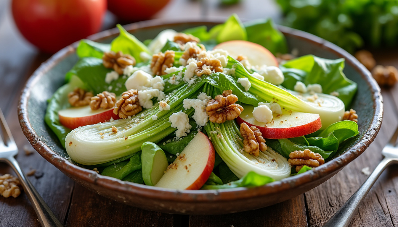 savourez un menu raffiné : salade d’endives, noix, comté et parmesan en entrée, filet mignon rôti à la sauge accompagné d’un gratin de potimarron en plat, puis terminez par une tarte aux noix au sirop maison.