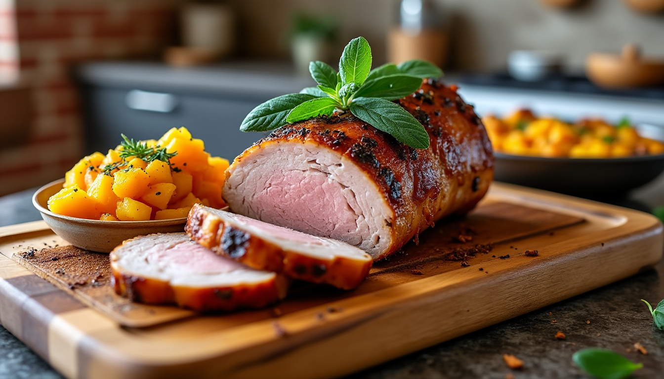 dégustez un menu raffiné : salade d’endives croquantes aux noix, comté et parmesan, filet mignon rôti aux notes de sauge servi avec un gratin fondant de potimarron, et terminez par une délicieuse tarte aux noix nappée de sirop.