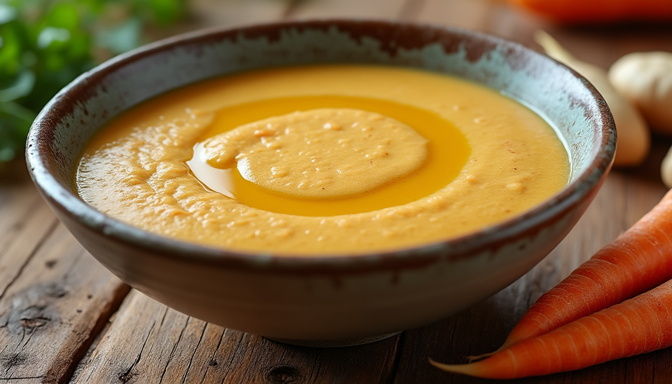 savourez un menu raffiné : crème de carotte au gingembre relevée d’huile d’olive, sauté de veau braisé aux oignons caramélisés accompagné d’une onctueuse purée de pommes de terre, suivi d’une crème de marrons maison pour une touche sucrée.