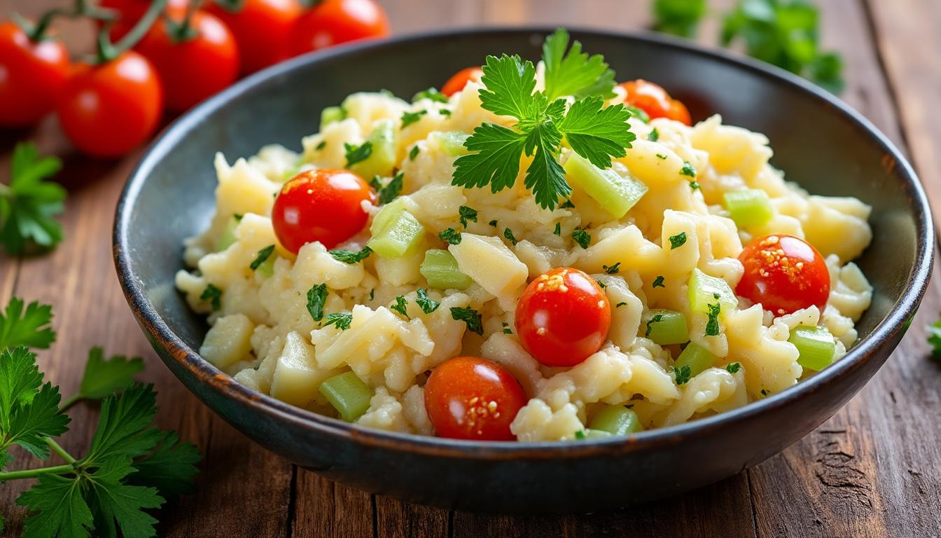 découvrez un menu savoureux : céleri rémoulade en entrée, filet mignon poêlé à la sauge accompagné de légumes rôtis en plat principal, et un délicieux riz au lait à la vanille pour le dessert. un repas gourmand et équilibré à savourer !