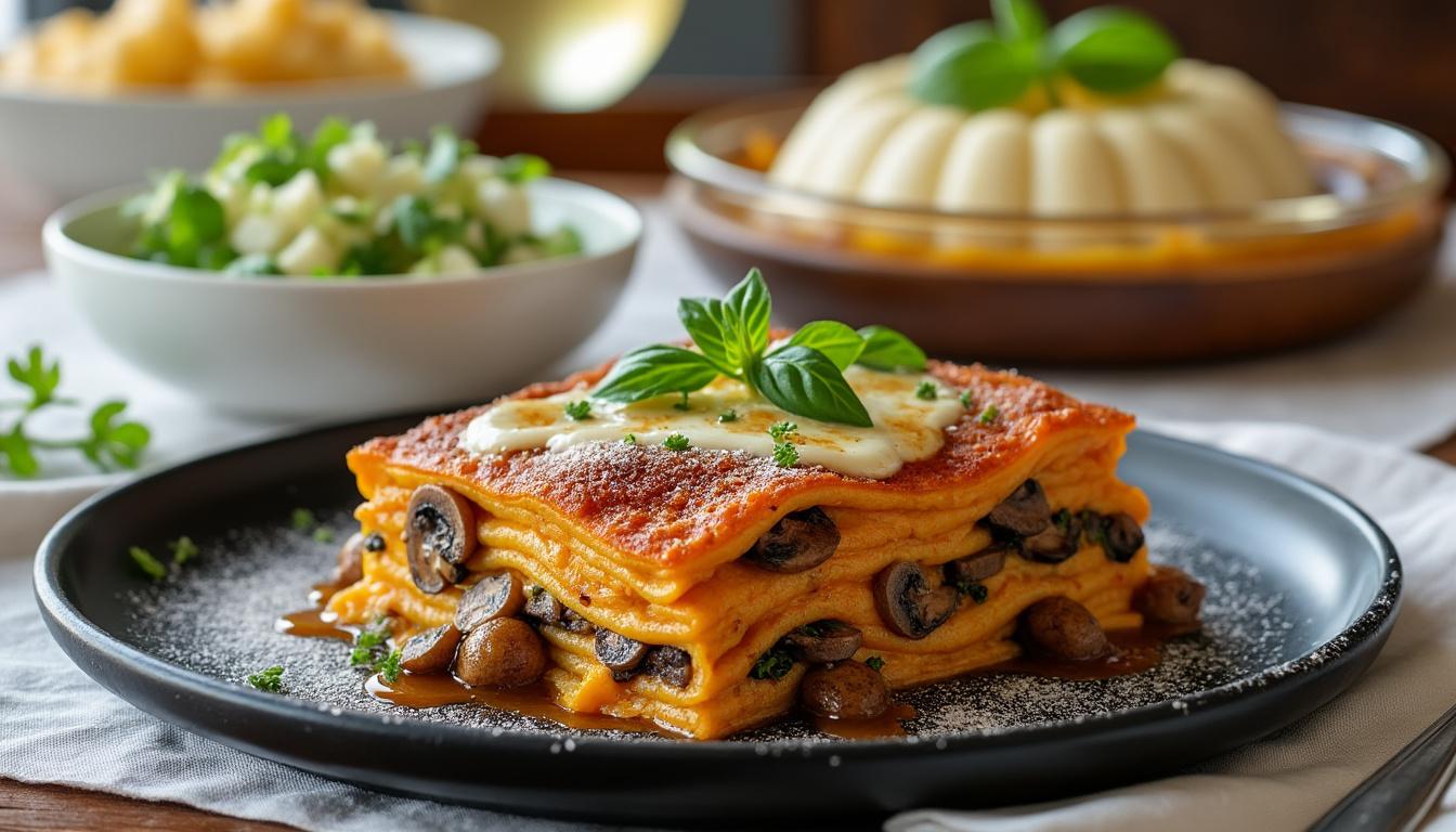 Poireaux vinaigrette au yaourt / Lasagnes mijoté aux cèpes, gratin de potimarron / Riz au lait à la vanille au miel découvrez un menu savoureux avec des poireaux vinaigrette au yaourt, des lasagnes mijotées aux cèpes accompagnées de gratin de potimarron, et terminez sur une note sucrée avec un riz au lait à la vanille et au miel.