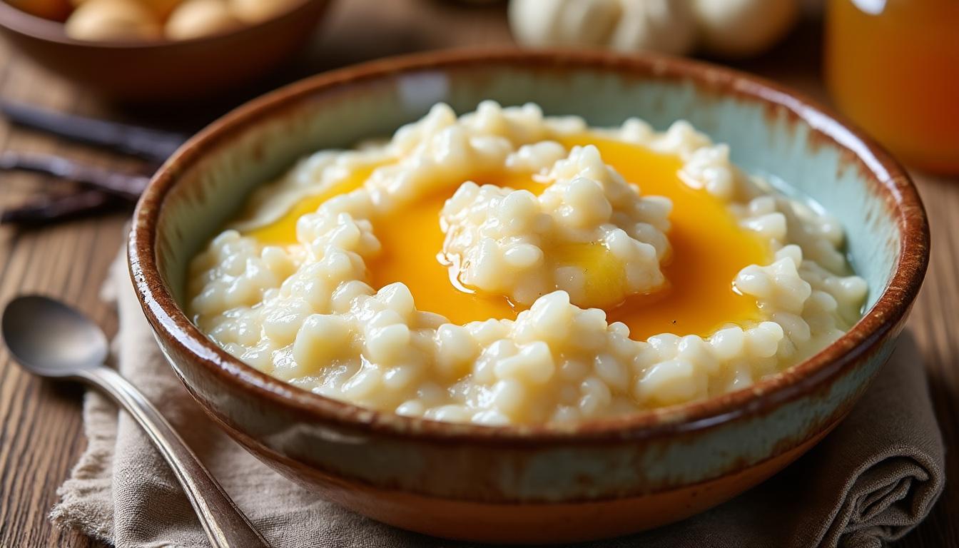 Poireaux vinaigrette au yaourt / Lasagnes mijoté aux cèpes, gratin de potimarron / Riz au lait à la vanille au miel découvrez un menu savoureux composé de poireaux vinaigrette au yaourt, de lasagnes mijotées aux cèpes accompagnées d’un gratin de potimarron, et terminez sur une touche sucrée avec un riz au lait à la vanille parfumé au miel.